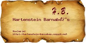 Hartenstein Barnabás névjegykártya